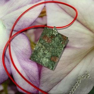 Unique Jasper Agate Necklace on Cotton Cord